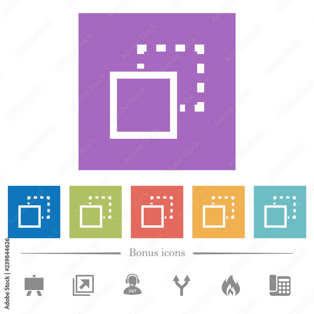 Poster send element to back flat white icons in square backgrounds