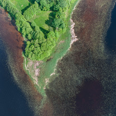 aerial view over the lake