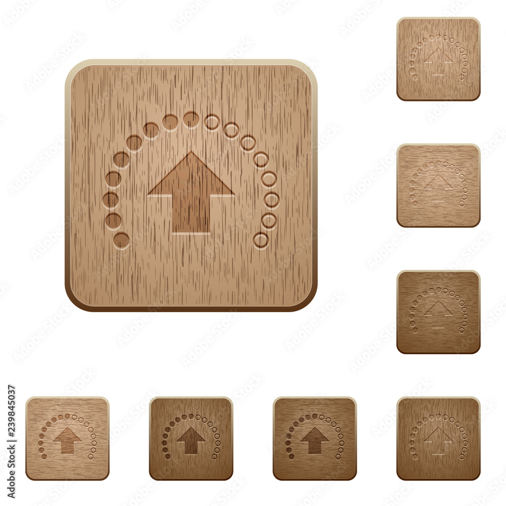Poster upload in progress wooden buttons