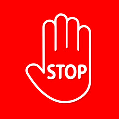 Stop sign passage is prohibited in the form of a palm