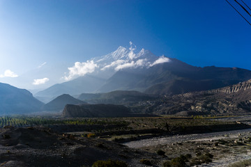 Fototapeta na wymiar Great Himalayas view from Jomsom Nepal