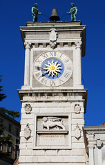 Clock tower in freedom square, Piazza della Libertà. Udine, Friuli Venezia-Giulia, Italy