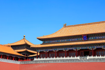 glazed tile roof of the Imperial Palace, Beijing, China