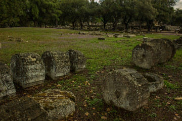 ancient Greek architecture building landmark ruins world heritage site for tourist and sightseeing travel 