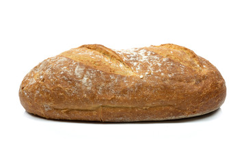 Fresh loaf bread isolated on a white background in close-up ( high details)