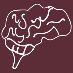 Children s drawing of human brain.