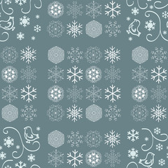 Vector seamless pattern with snowflakes. Winter background. EPS8