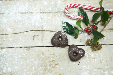 Weihnachten Lebkuchen Zuckerstange Schnee