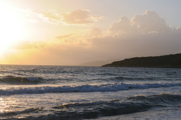 Obraz premium Sunset on the sea. Evening breeze