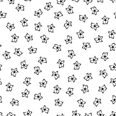 Naklejka premium Monochrome floral seamless printable pattern