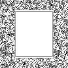 Shell monochrome mockup frame doodle pattern