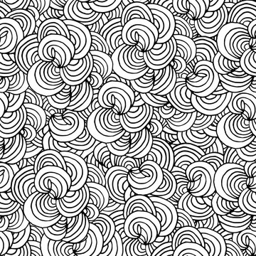 Shell monochrome seamless doodle pattern