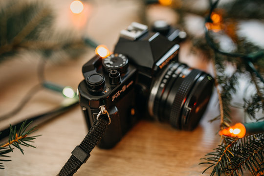 vintage retro camera christmas holidays present