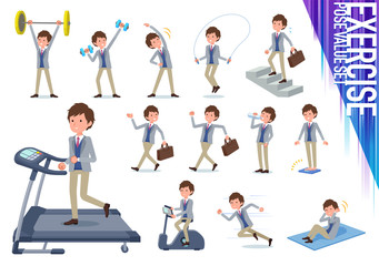 flat type Jacket blue vest men_exercise