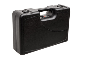 Black case for guns isolated on white