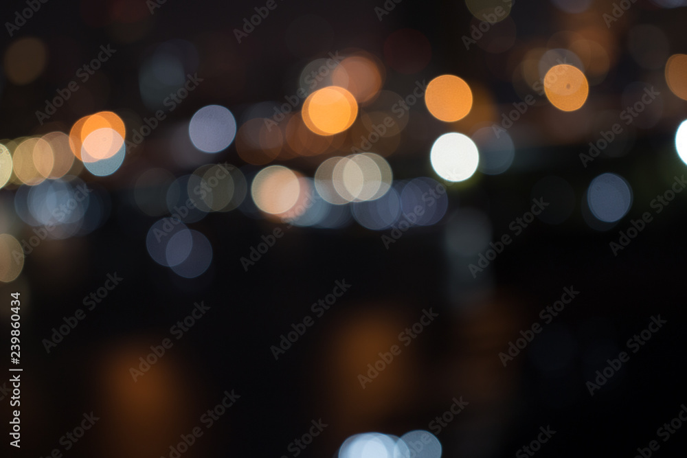 Canvas Prints defocused city night light blurred with bokeh abstract background.