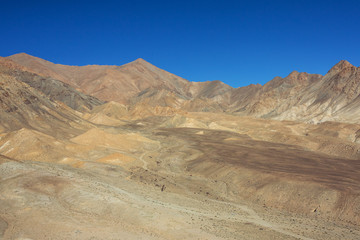 Fototapeta na wymiar Arid mountain landscape in Ladakh, India.
