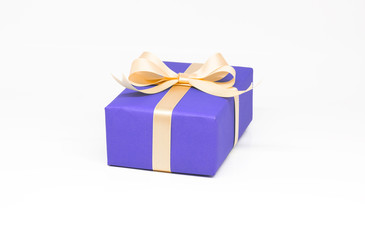 Purple gift box on isolated on white background.