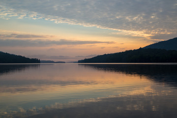 sunset on lake