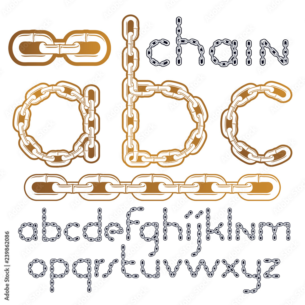 Poster vector type font, script from a to z. lower case decorative letters, abc created using connected cha