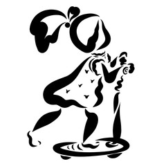 Little girl riding a scooter, fun sport