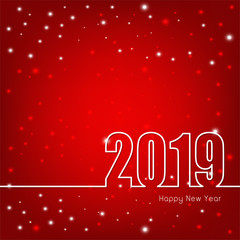 Happy New Year 2019 theme with abstract Red Christmas background, Vector illustration