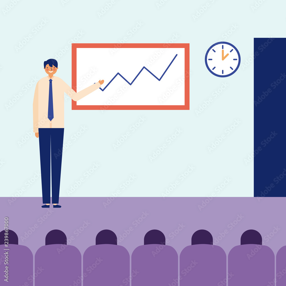 Poster man presentation statistics daily activity