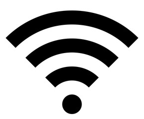 Wifi symbol icon - black simple, isolated - vector
