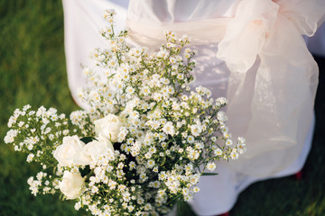 Chair decorated wedding ceremony