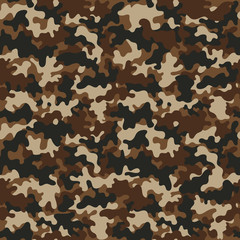 Naklejka premium Camouflage Seamless Pattern - Abstract design of camouflage in brown colors