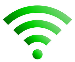 Wifi symbol icon - green simple gradient, isolated - vector