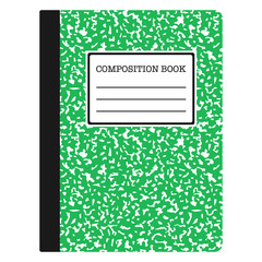 Composition Book - Green composition notebook with copy space isolated on white background