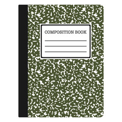 Naklejka na ściany i meble Composition Book - Olive green composition notebook with copy space isolated on white background