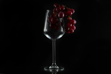 wine glasses and fresh grape