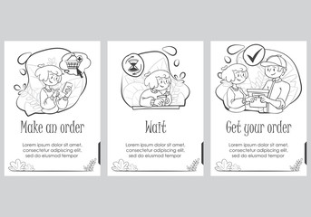 Presentation slide template. Hand drawn cute doodle Shopping concept illustration. Vector Illustration - Vector