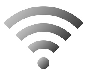 Wifi symbol icon - medium gray simple gradient, isolated - vector
