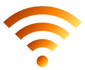 Wifi symbol icon - orange simple gradient, isolated - vector