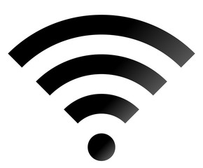 Wifi symbol icon - black simple gradient, isolated - vector