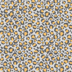 Leopard Print Seamless Pattern - Leopard print design in pastel orange and gray colors