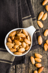 Salty roasted almonds.