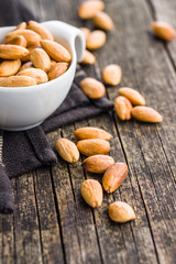 Salty roasted almonds.