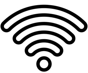 Wifi symbol icon - black outlined rounded, isolated - vector