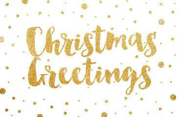 Christmas greetings gold glitter sparkle lettering background