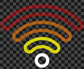 Wifi symbol icon - colorful outlined rounded transparent, isolated - vector