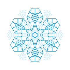 Simple Snowflake Icon Isolated on White Background