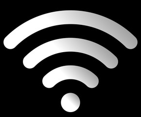 Wifi symbol icon - white simple rounded gradient, isolated - vector