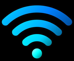 Wifi symbol icon - colorful simple rounded gradient, isolated - vector