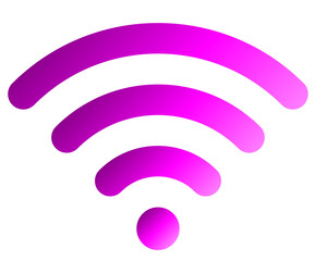 Wifi symbol icon - purple simple rounded gradient, isolated - vector