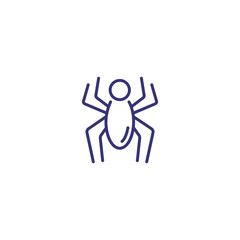 Computer virus line icon. Spyder on white background. Security concept. Vector illustration can be used for topics like protection, virus, computer antivirus