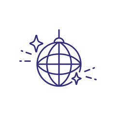 Disco ball line icon. Sparkling ball on white background. Celebration concept. Vector illustration can be used for topics like greeting, party, festival, carnival
